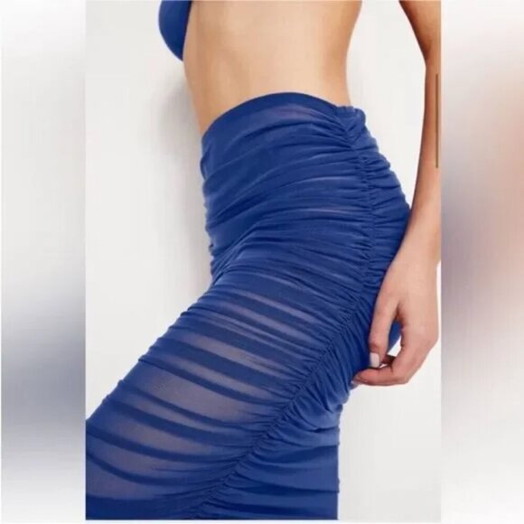 NWT GOOD AMERICAN Mesh Ruched Skirt Swim Cover Up Size Large - Picture 3 of 6